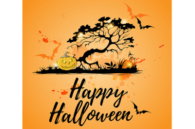 Halloween Background with Tree