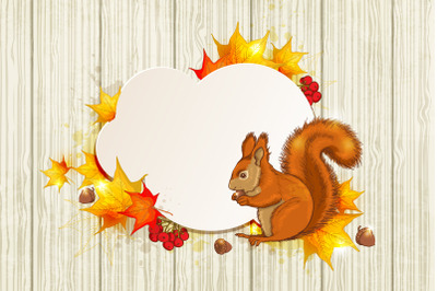 Autumn Background with Squirrel