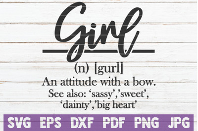 Girl Definition SVG Cut File