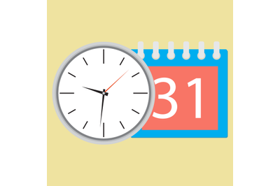 Time planning clock with calendar date