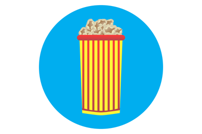 Cardboard cup of popcorn icon