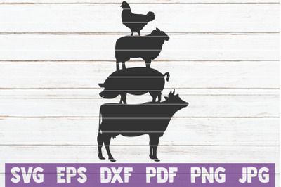 Chicken Sheep Pig Cow SVG Cut File