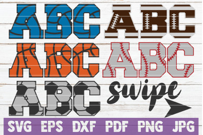 Sports Alphabets SVG Bundle | SVG Cut Files