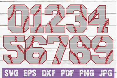 Baseball Numbers SVG Cut File