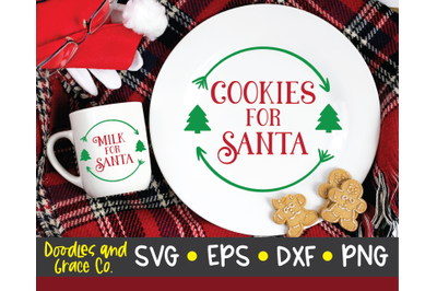 Milk and Cookies for Santa SVG - Christmas SVG - SVG, DXF, EPS, PNG