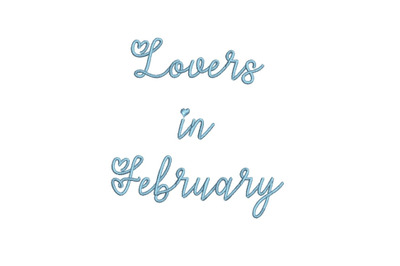 Lovers in February 15 sizes embroidery font (MHA)