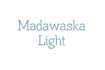 Madawaska Light 15 sizes embroidery font (RLA)