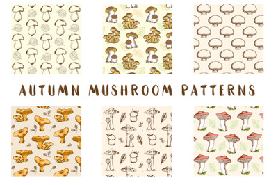 Vintage Autumn Mushroom Patterns