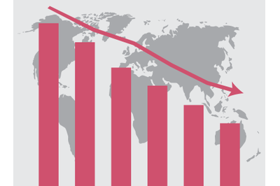 World crisis chart template vector