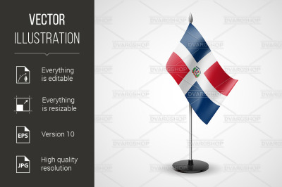 Table flag of Dominican Republic