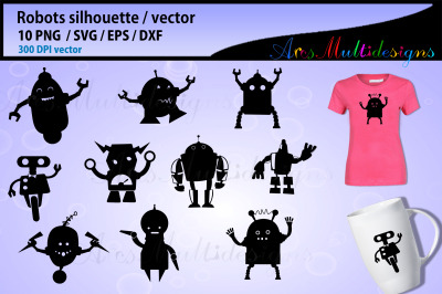 Robot silhouette graphics