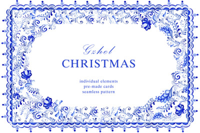 Christmas gzhel set