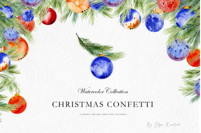 Watercolor Christmas Confetti Set