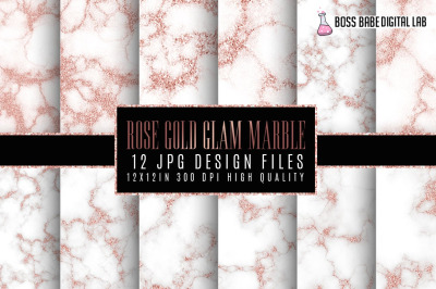 Rose Gold Glam Marble Papers