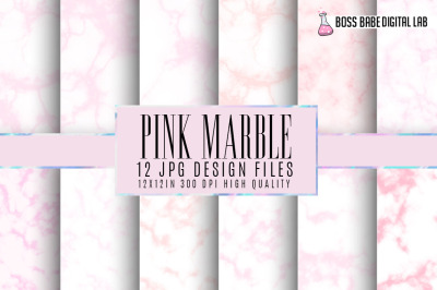 Pink Marble Digital Papers