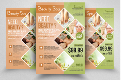 Body Spa &amp; Massage Flyer Template