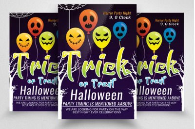 Halloween Trick or Treat Flyer Template