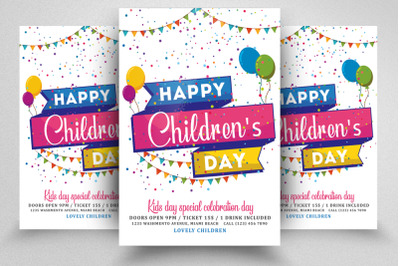 Happy Children Day Flyer Template