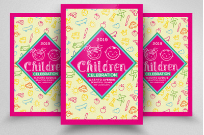 Happy Children Day Flyer Template