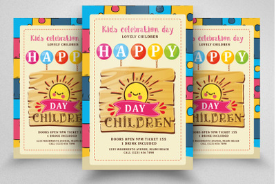 Kids Celebration Day Flyer Template