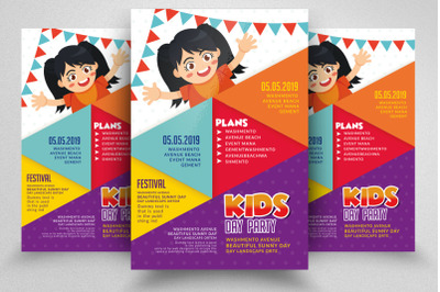 Kids Fun Day Party Flyer Template