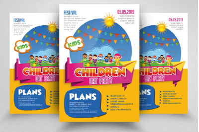 Children Day Party Flyer Template