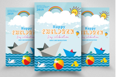 Happy Children Day Flyer Template