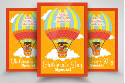 kids Fun Day Celebration Flyer Template