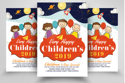 Happy Children Day Flyer Template