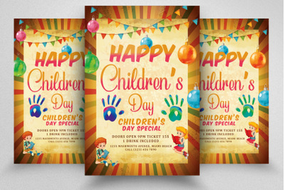 Happy Children Day Flyer Template