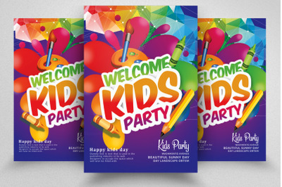 Kids Party Celebration Flyer Template