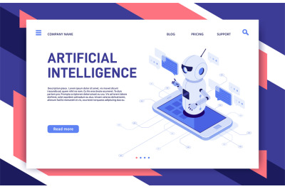 Mobile chatbot. Artificial intelligence chat assistant bot in smartpho