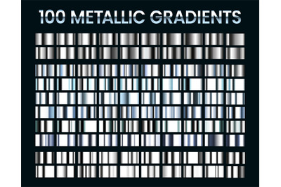 Metallic gradients. Shiny silver gradient, platinum and steel metal ma