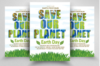 Save Our Planet &2F; Earth Day Flyer Template