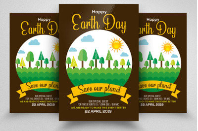 Happy Earth Day Flyer Template