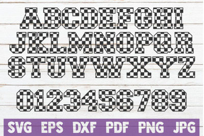 Checkered Alphabet SVG Cut File