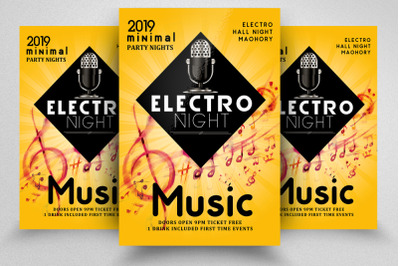 Electro Music Party Night FLyer