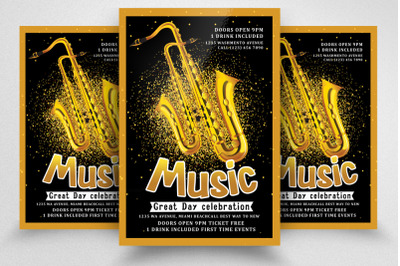 Jazz Music Party Night Flyer