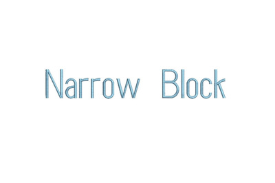 Narrow Block 15 sizes embroidery font