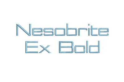 Nesobrite Ex Bold 15 sizes embroidery font (RLA)
