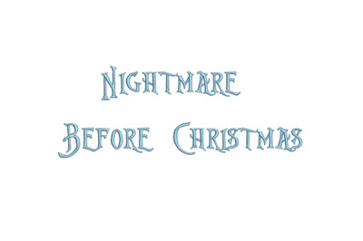 Nightmare Before Christmas 15 sizes embroidery font