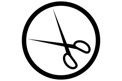 Scissors icon black white vector