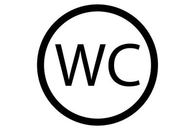 WC toilet icon black white vector