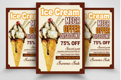 Ice Cream Discount Offer Flyer