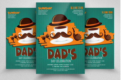 Happy Father&#039;s Day Flyer Template