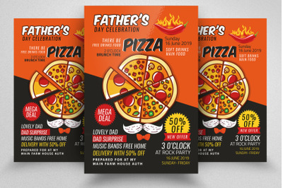 Fathers Day Pizza Discount Offer Flyer