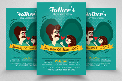 Father&#039;s Day Celebration Flyer Template