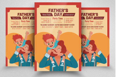 Father&#039;s Day Celebration Flyer Template