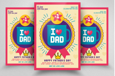 Father&#039;s Day Flyer Template