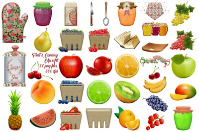 Fruit and Canning Country Shabby Chic Clip Art